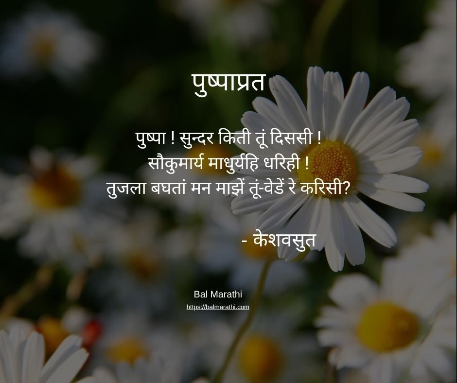 पुष्पाप्रत — केशवसुत यांची मराठी कविता