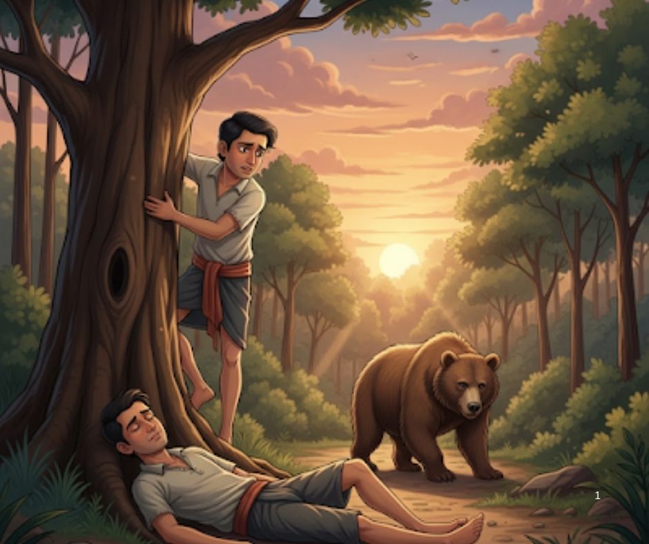 👬दोन मित्र आणि अस्वल 🐻