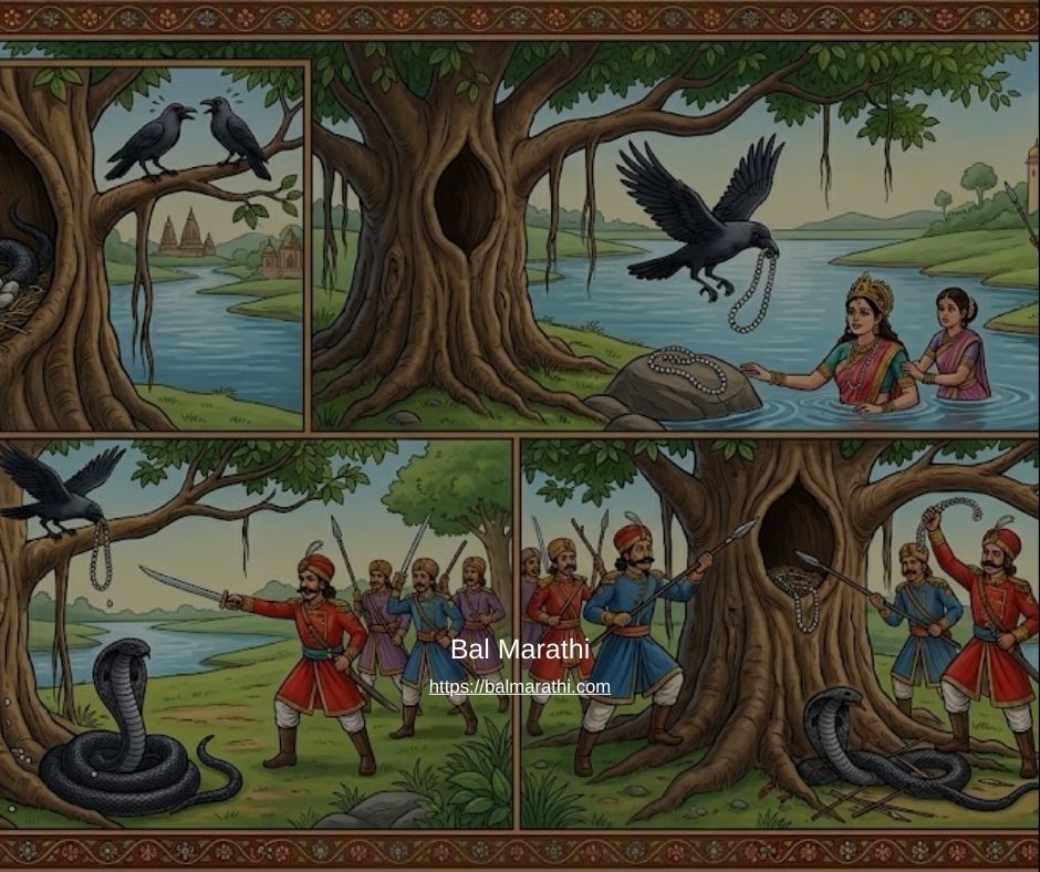 कावळा आणि साप