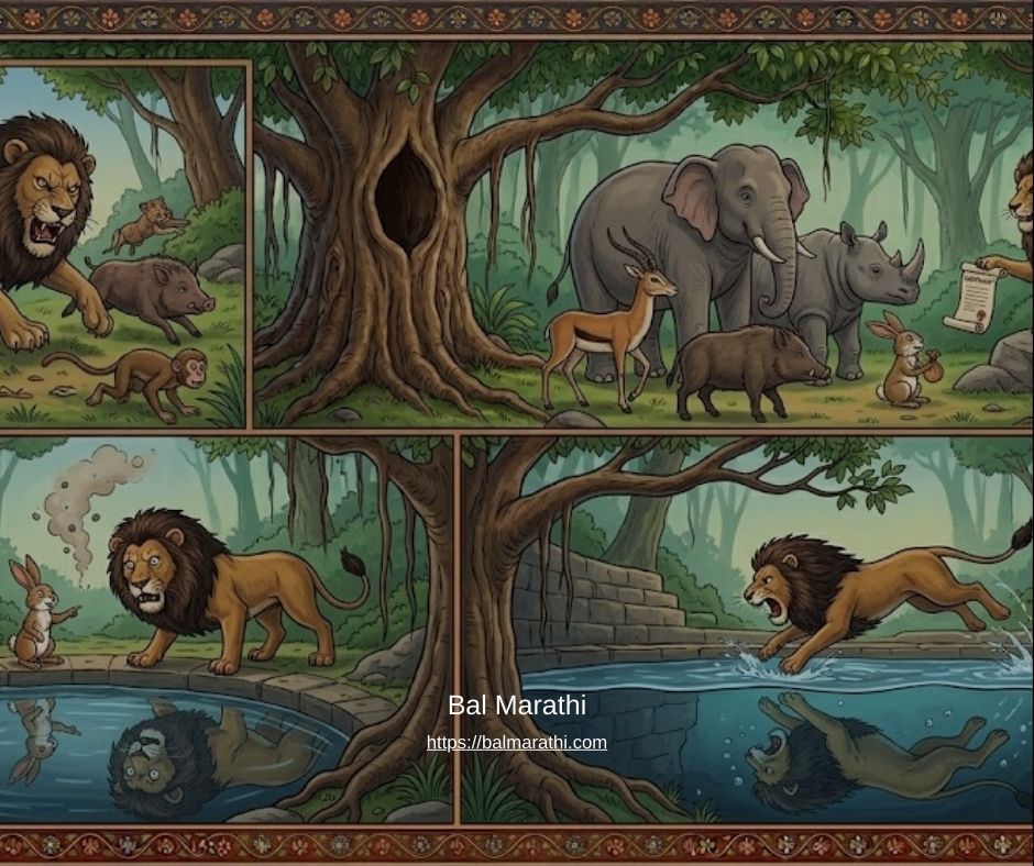 बुद्धिवान ससा आणि सिंह