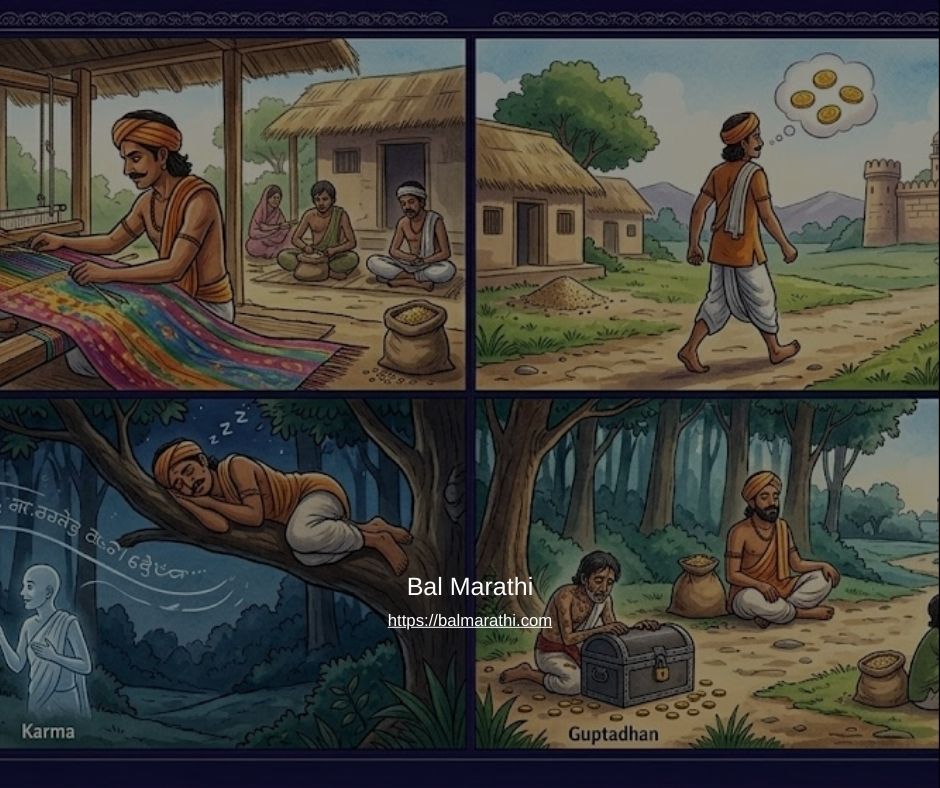 विणकर आणि कंजूस मित्र