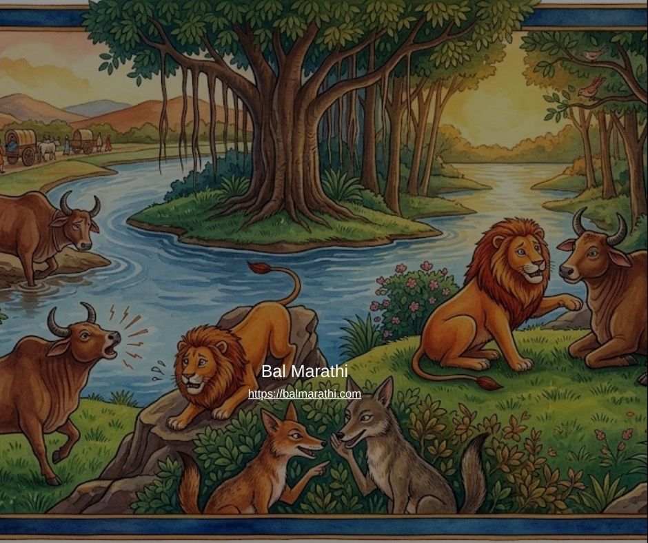 सिंह आणि बैल