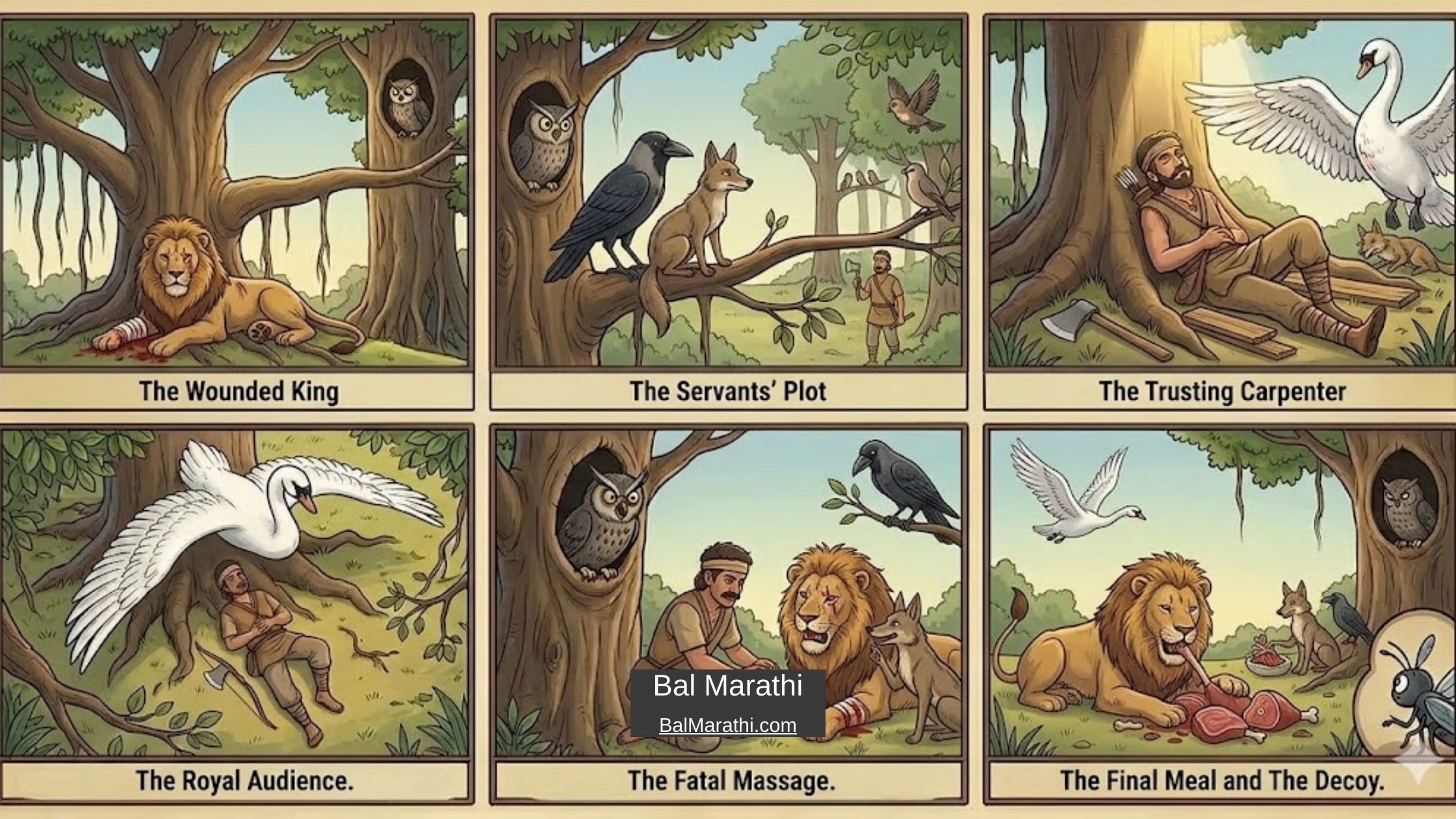 सिंह आणि मूर्ख सुतार