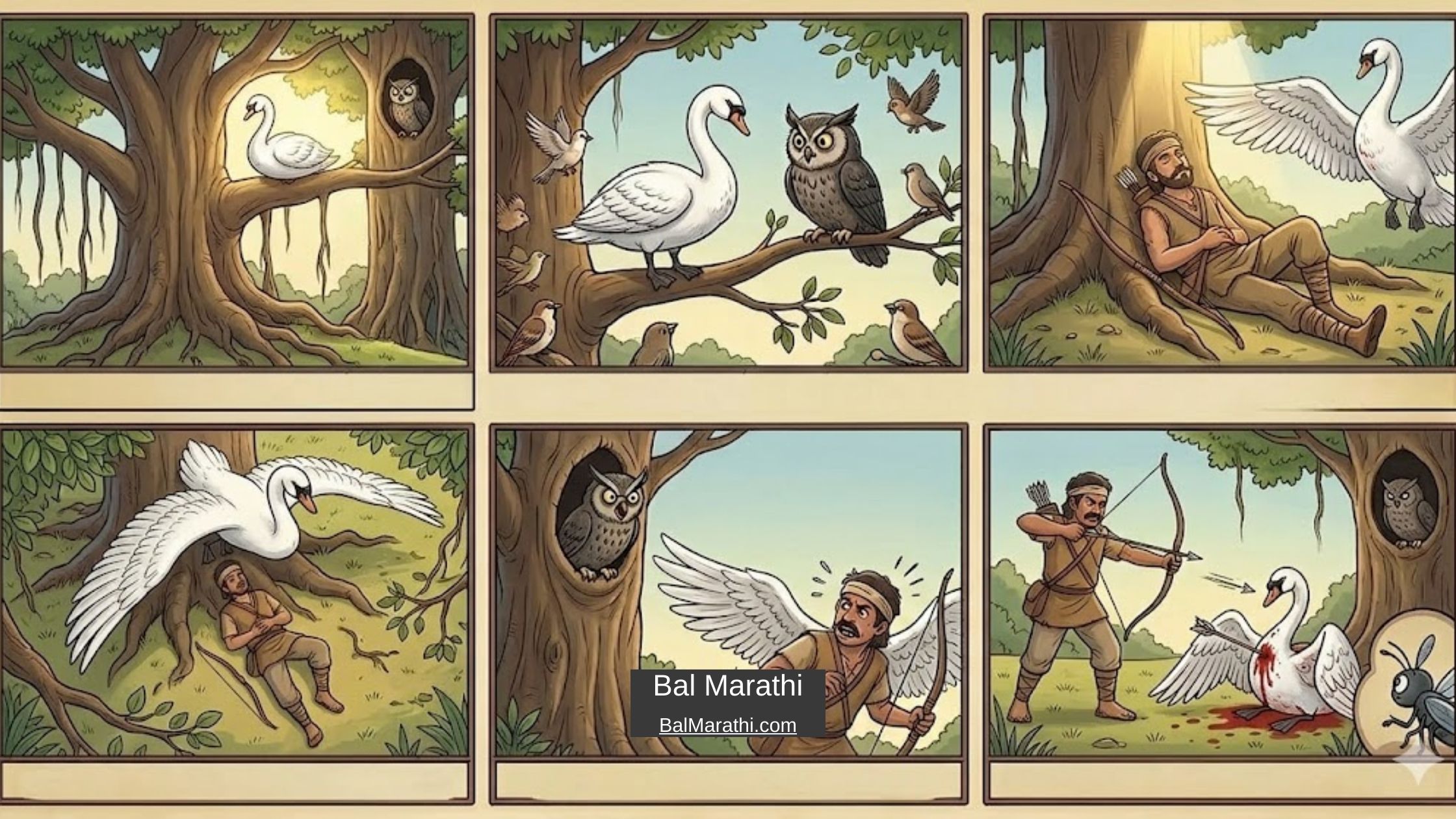 हंस आणि घुबड