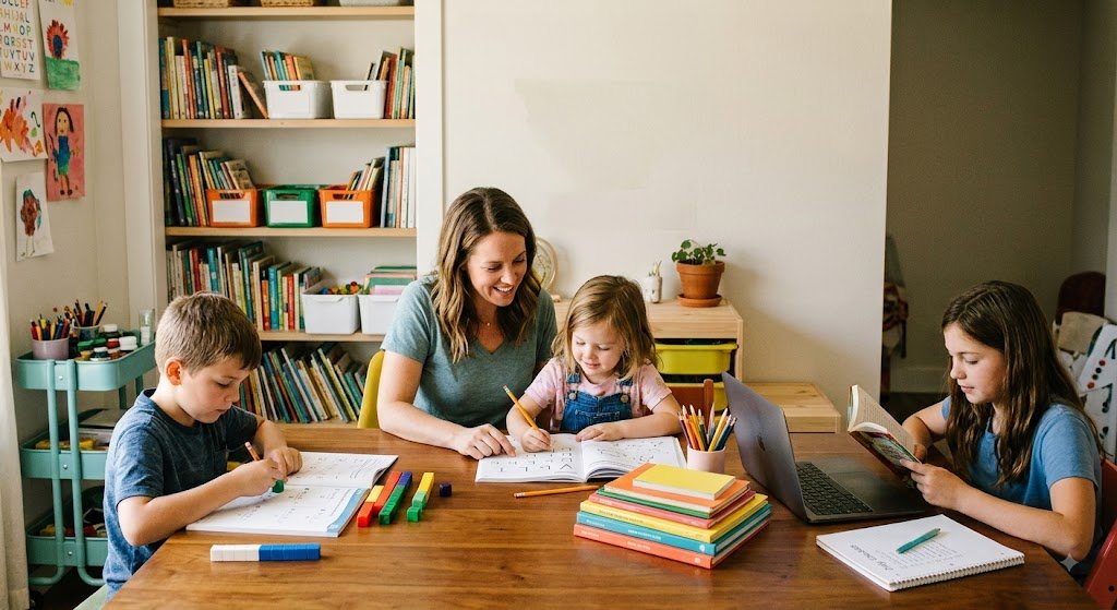 How to Teach Multiple Kids of Different Ages Without Losing Your Mind
