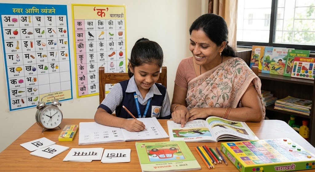 📗 How to Teach Marathi to Grade 2 Kids: Barakhadi, Words and Sentence Practice